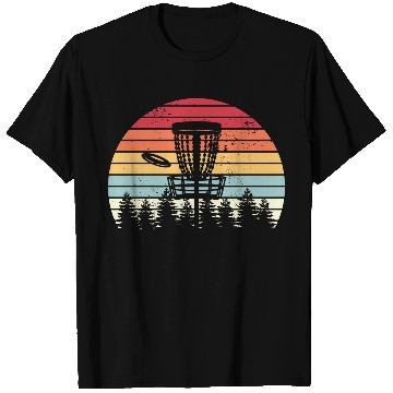 Discover Disc Golf Retro Distressed Trees Sunset T Shirts