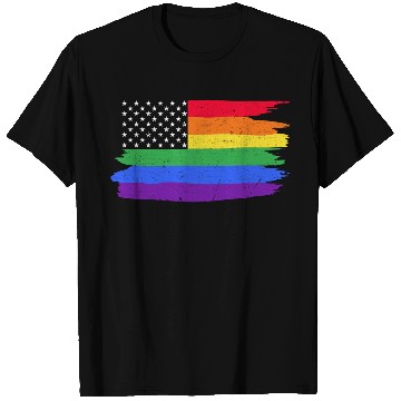 Discover LGBTQ American Flag Colorful Lesbian Gay Pride T Shirts