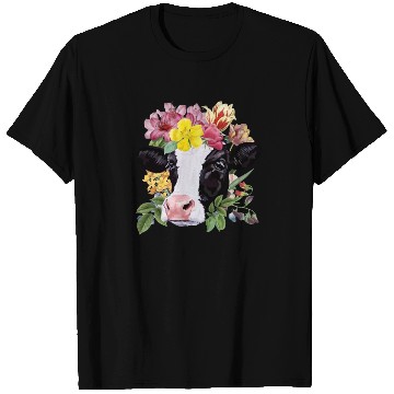 Discover Cow Floral Cow Spring Nature Lovers T Shirts
