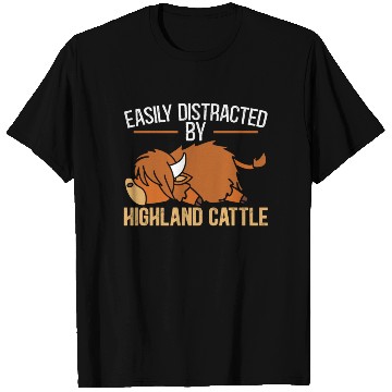 Discover Easily Distracted By Highland Cattle Cow Farmer T Shirts