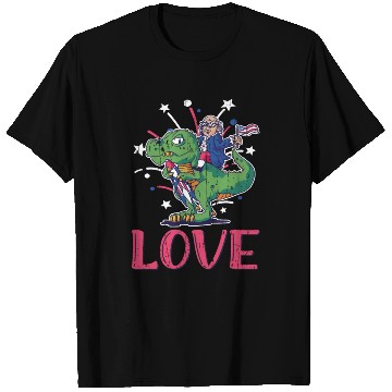 Discover Love America Washington Dinosaur USA 4th Of July T Shirts