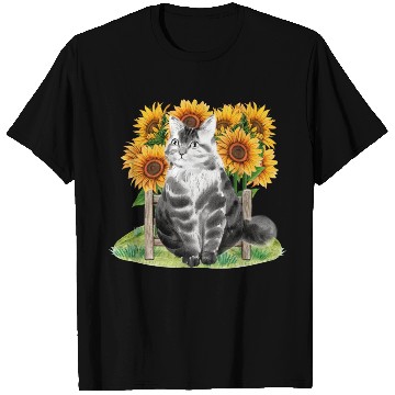 Discover Black Cat With SunFlowers, Gifts For Kitten Lovers T Shirts