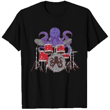 Discover Octopus Drumming T Shirts Cute Sea Drummer Lover Gift