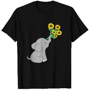 Discover Good Luck elephant holding sunflowers T Shirts