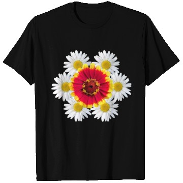 Discover zinnia blossom daisy flower blooms flowerpattern T Shirts