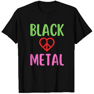 Discover Black Metal Peace Love Symbol T Shirts