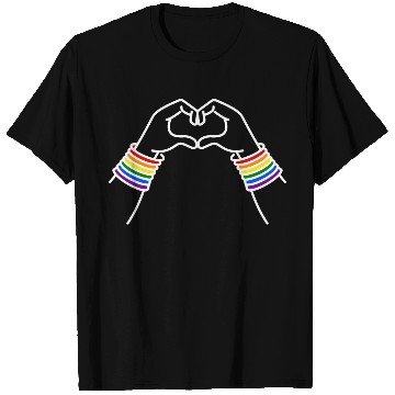 Discover LGBT pride rainbow heart T Shirts