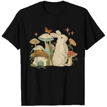 Discover Cottagecore with bunny, mushrooms and butterfly T Shirts