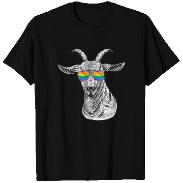 Discover Funny Goat LGBT Rainbow Flag Gay Pride T Shirts