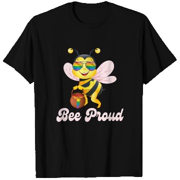 Discover Proud Bee LGBTQ Pride Rainbow Flag Honey T Shirts