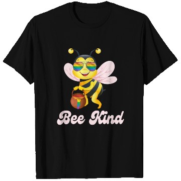 Discover Bee LGBTQ Pride Rainbow Flag Kindness T Shirts