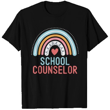 Discover Funny School Counselor Rainbow Appreciation Back T Shirts