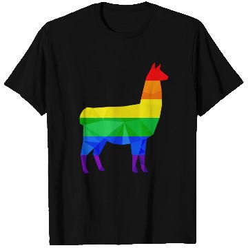 Discover Colorful Llama LGBTQ Gay Pride Rainbow Flag Alpaca T Shirts
