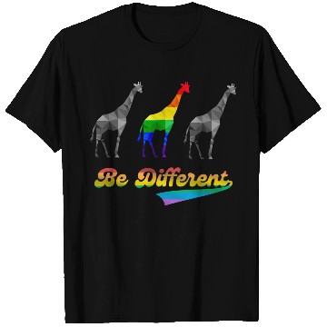Discover Colorful Giraffe LGBTQ Gay Pride Rainbow Flag T Shirts