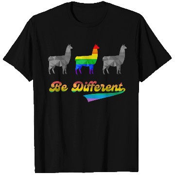 Discover Llama Alpaca LGBTQ Gay Pride Rainbow Flag Differen T Shirts