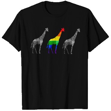 Discover Giraffe LGBTQ Gay Pride Rainbow Flag T Shirts