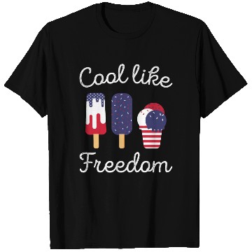 Discover Ice Cream Freedom Popsicles US Flag T Shirts