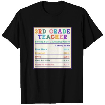 Discover 3rd Grade Teacher Nutrition Facts T Shirts