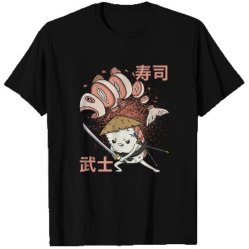 Discover Funny Retro Sushi Samurai Sushi Warrior Ninja Move T Shirts