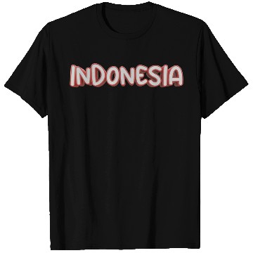 Discover text indonesia red and white color isolated 3d T Shirts