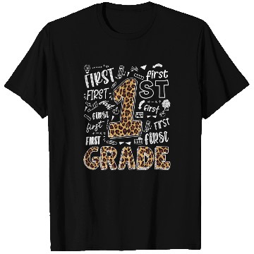 Discover Leopard Print 1st Grade Teacher Kids Back to T Shirts