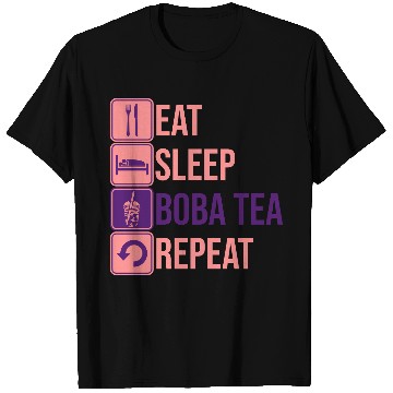 Discover Eat Sleep Boba Tea T Shirts