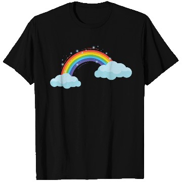Discover Colorful Rainbow With Clouds T Shirts
