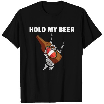 Discover Featuring a skeleton s hand holding a beer T Shirts