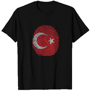 Discover 1 Turkish country flag finger print 01 T Shirts