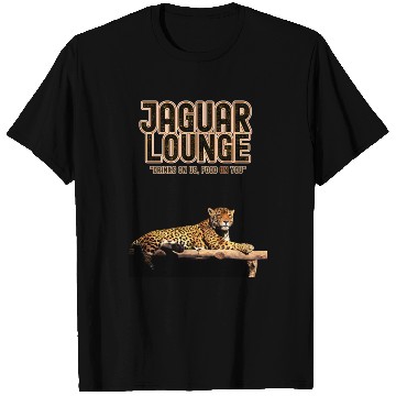 Discover JAGUAR LOUNGE "Drinks On Us, Food On You" FUNNY T Shirts