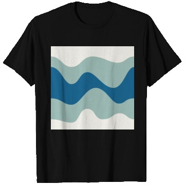 Discover Ocean Waves Pattern - Blue and White T Shirts