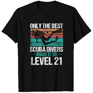 Discover 21 Scuba Diving Level 21 Year Diver Snorkeling T Shirts