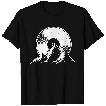 Discover Vinyl Record Mountains Music Vintage T Shirts