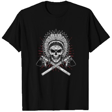 Discover Native American Chief Skull Axe T Shirts