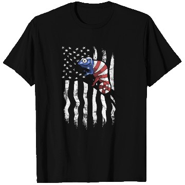 Discover US Flag Patriotic American Chameleon in Stars T Shirts
