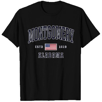 Discover USA FLAG Stars Stripes Montgomery Albm T Shirts