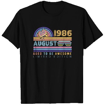 Discover Birthday Greeting August 1986 T Shirts