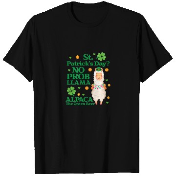 Discover St. Patrick's Day? No Prob Llama Alpaca Green Beer T Shirts