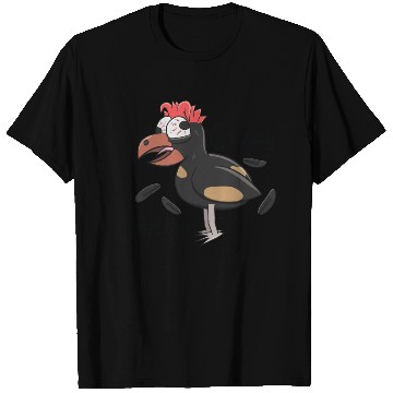 Discover Crazy Shocked Farm Chicken Funny Cartoon Black T Shirts