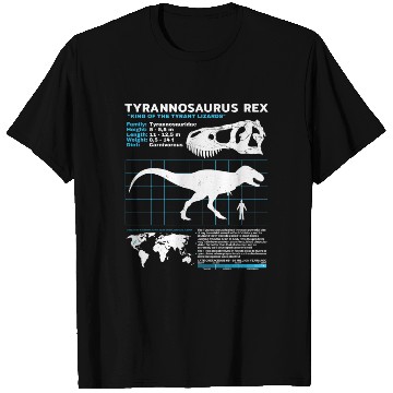 Discover Tyrannosaurus Rex fact sheet T Shirts
