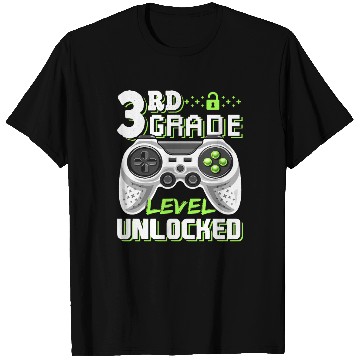 Discover 3rd Grade Level Unlocked Video Game Back to School T Shirts