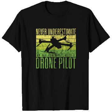 Discover Never Underestimate An Old Man Drone Pilot Quadco T Shirts