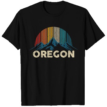 Discover Oregon Vintage Mountains Nature Hiking Gift T Shirts
