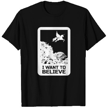 Discover Unicorn "I Want To Believe" UAP Outfit Alien Ufo T Shirts