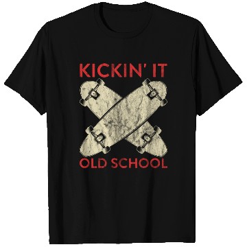 Discover Funny Skateboard Kickin' It Old School Skateboarde T Shirts