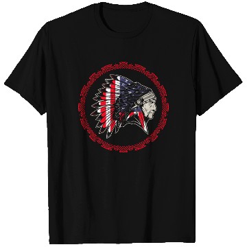 Discover Native American Chief US Flag Indian T Shirts
