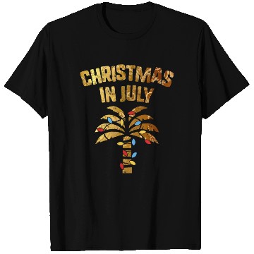 Discover Christmas In July Beach Palm Xmas Tree Summer T Shirts