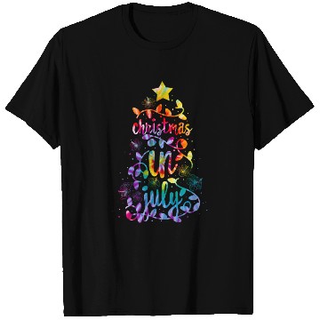 Discover Christmas In July Colorful Xmas Tree Lights T Shirts