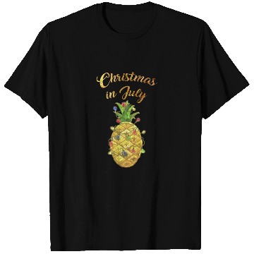 Discover Christmas In July Pineapple Xmas Tree Lights T Shirts