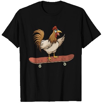 Discover Skateboard Chicken Skateboarding Farm Animal T Shirts